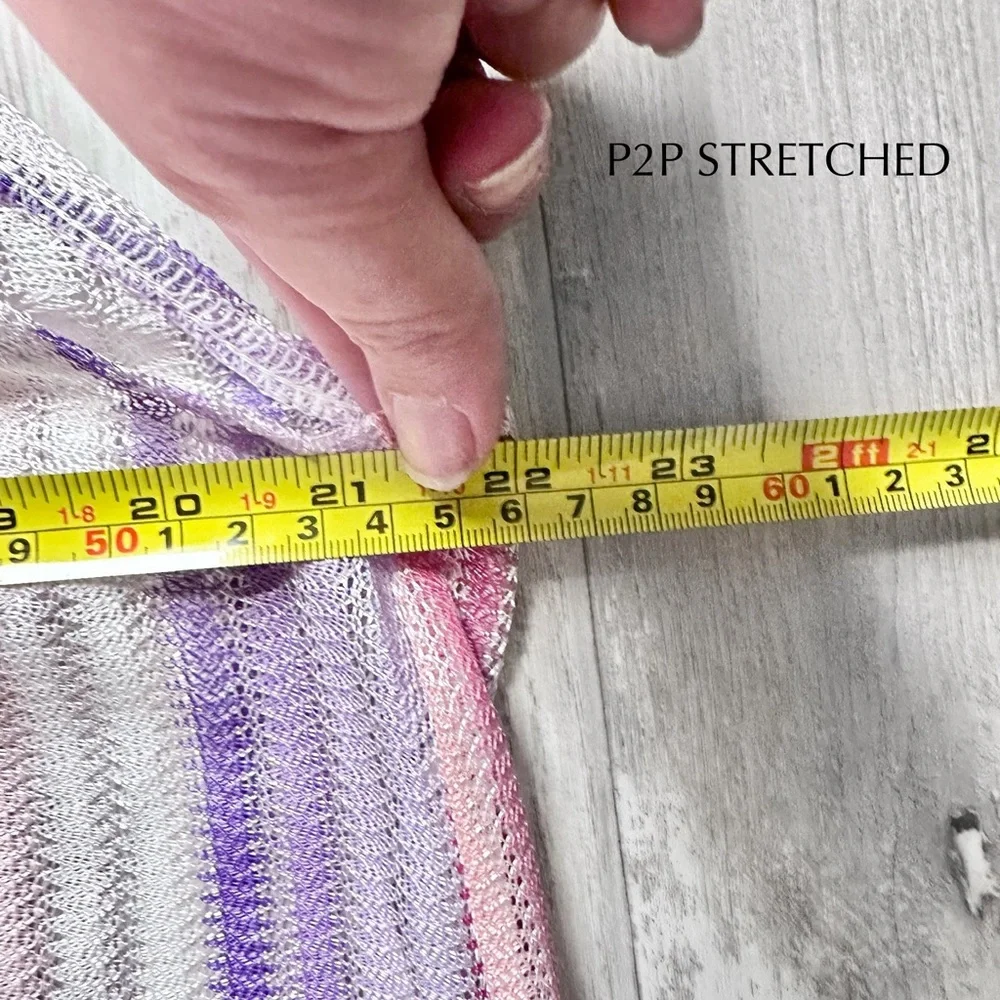 Haute Hippie Boho Pink & Purple Striped Beach Cover Up Dress w/ Pockets | Size M - Picture 4 of 12